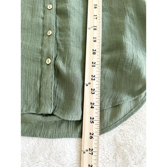PerSeption Concept Blouse Size S Green Adjustable Long Sleeve - Picture 7 of 8
